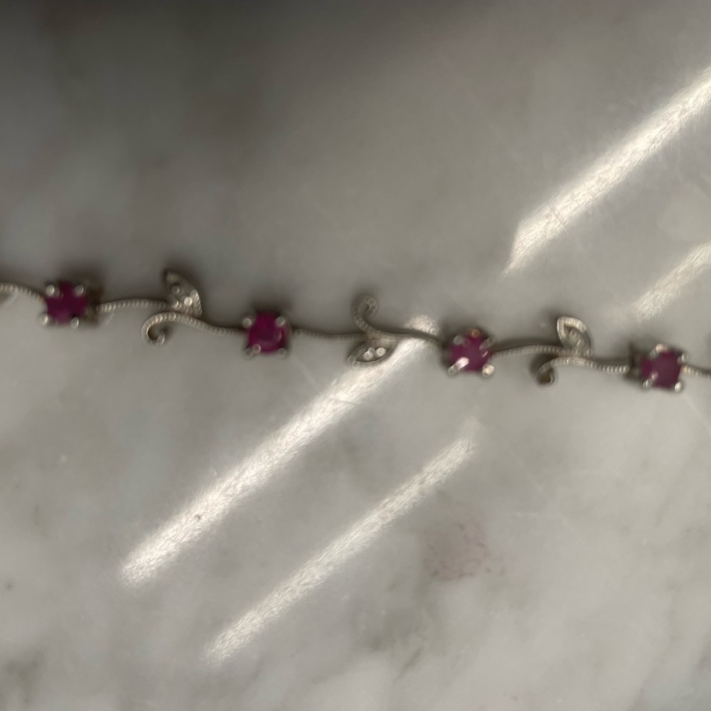 Ruby And Silver Bracelet - image 2